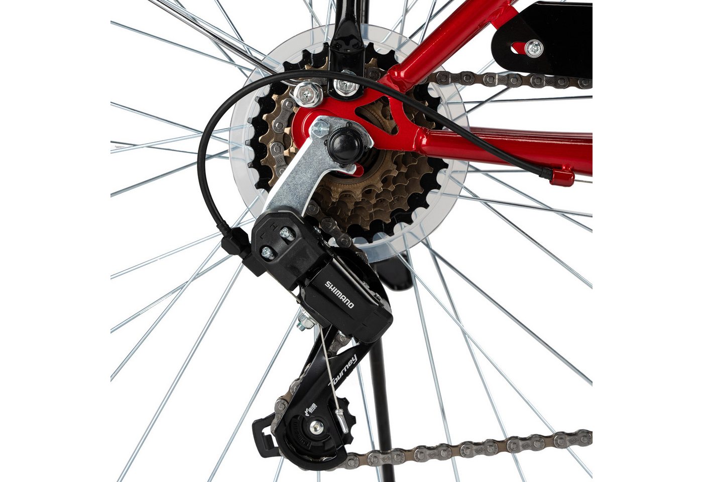 Vankel Mountainbike 26 Zoll, Fahrrad, 7-Gang, Kettenschaltung, V-Brakes, 7 Gang, Kettenschaltung, Ab 14 Jahren, Gepäckträger, Schutzbleche, Alltag, Schule Bild 2
