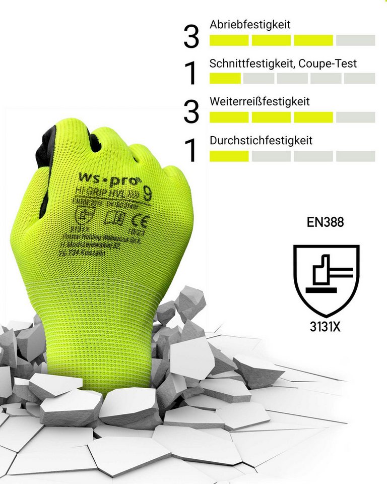 WS-Pro Arbeitshandschuhe Hi-Grip HVL Bild 2