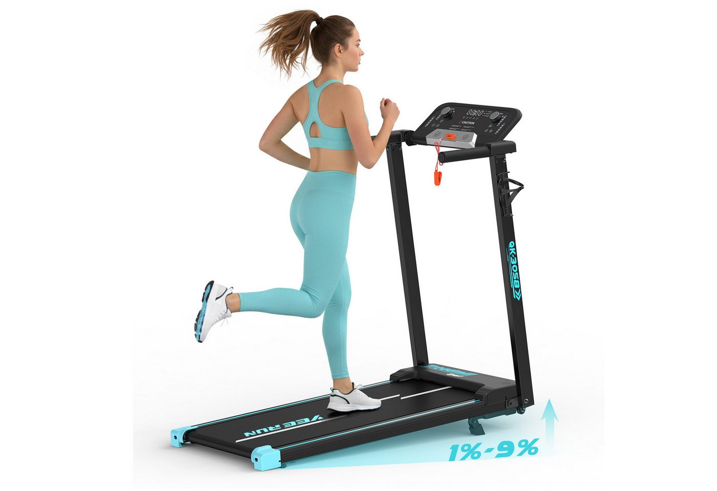 YEE RUN Laufband für Zuhause, 3 in 1 Treadmill klappbar, 9% Steigung, 3HP, 1-14 km/h Bild 2