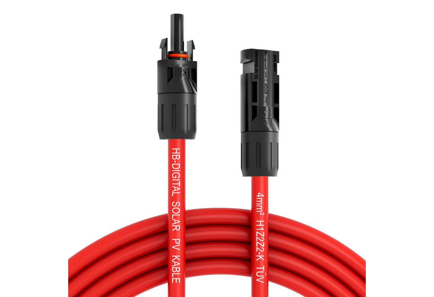 HB-DIGITAL Solar Verlängerungskabel 4mm2 mit Solarstecker PV Solarkabel, Solarstecker, (500 cm), Solarkabel 4mm2 und Solarstecker sind vom TÜV Rheinland zertifiziert Bild 3