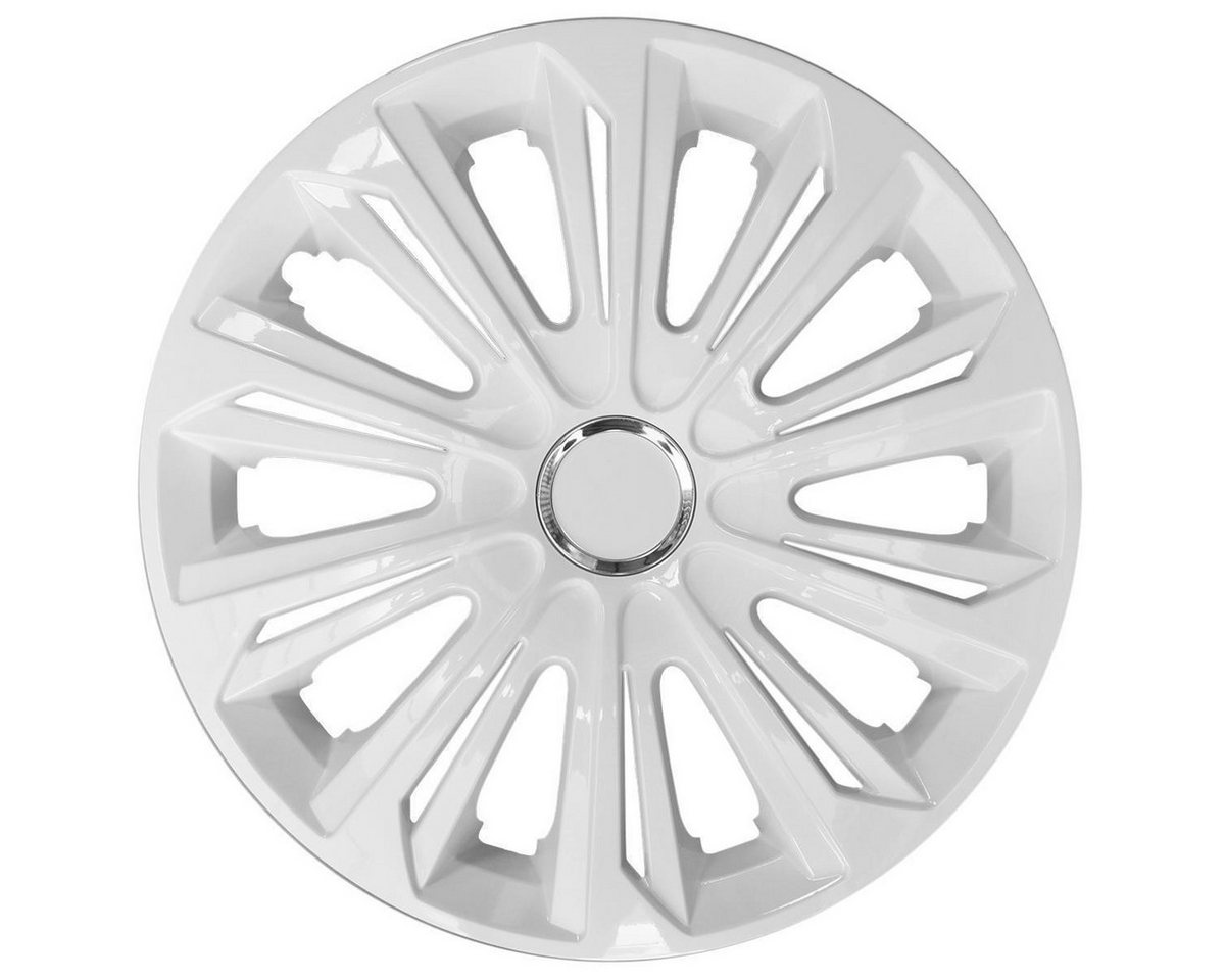 NRM Radkappe STRONG 14 Zoll in Weiß, 14 in Zoll, (4-St) Radzierblenden für Stahlfelgen Radkappen Satz 4er Set 14