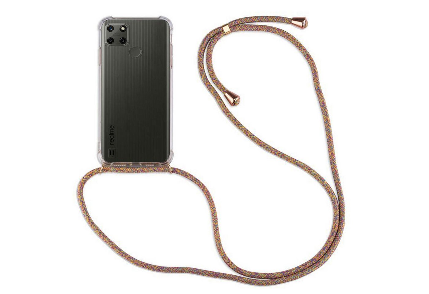 betterfon Handykette für Realme C21Y / C25Y Handyhülle mit Band & Kordel Bumper Rainbow, Hände frei – mit Silikonhülle & Schnur für flexiblen Alltag Bild 2