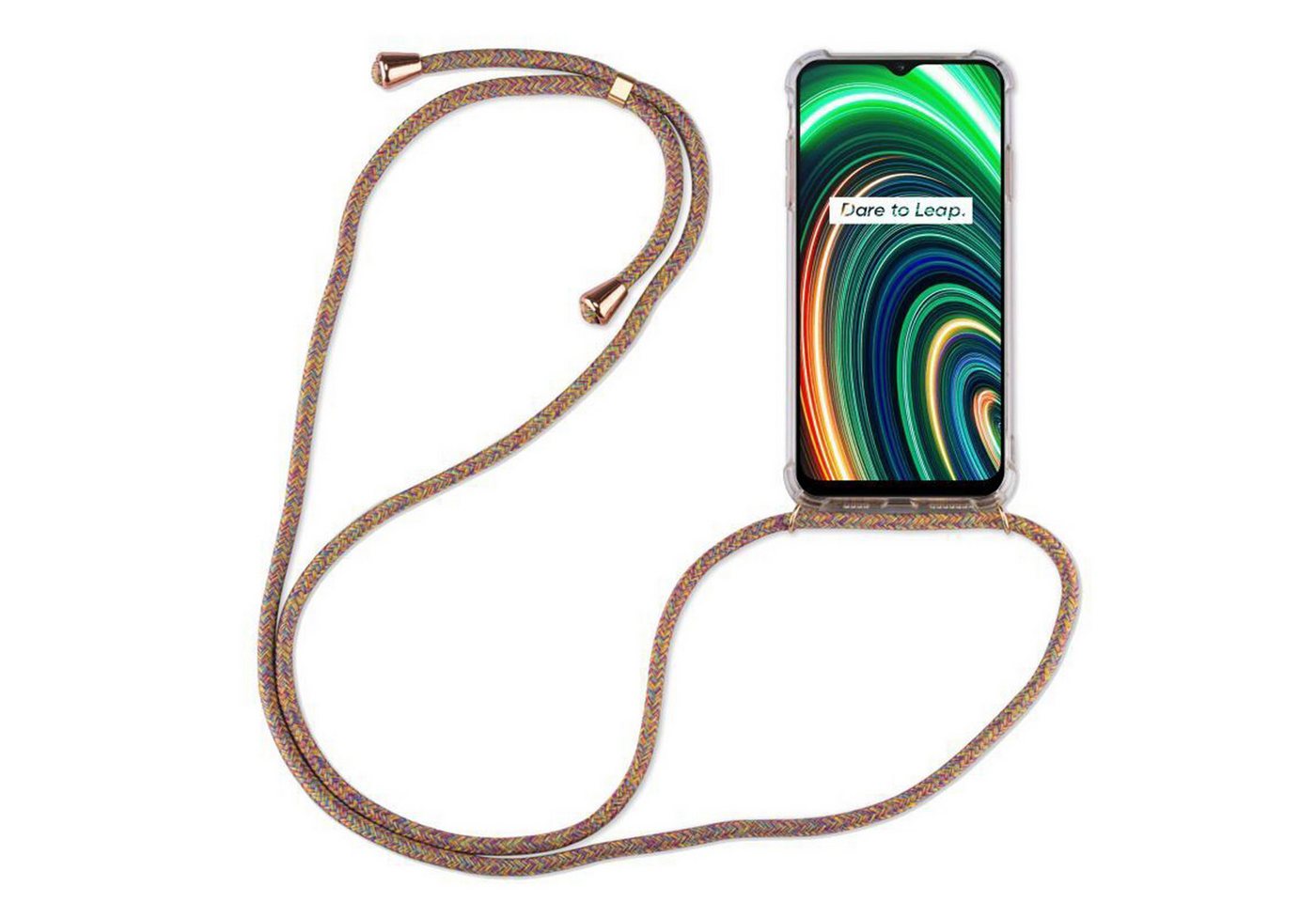 betterfon Handykette für Realme C21Y / C25Y Handyhülle mit Band & Kordel Bumper Rainbow, Hände frei – mit Silikonhülle & Schnur für flexiblen Alltag Bild 3