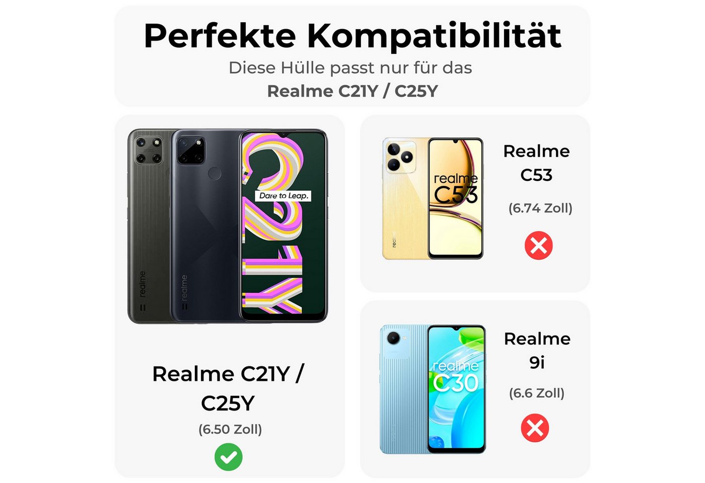 betterfon Handykette für Realme C21Y / C25Y Handyhülle mit Band & Kordel Bumper Rainbow, Hände frei – mit Silikonhülle & Schnur für flexiblen Alltag Bild 5