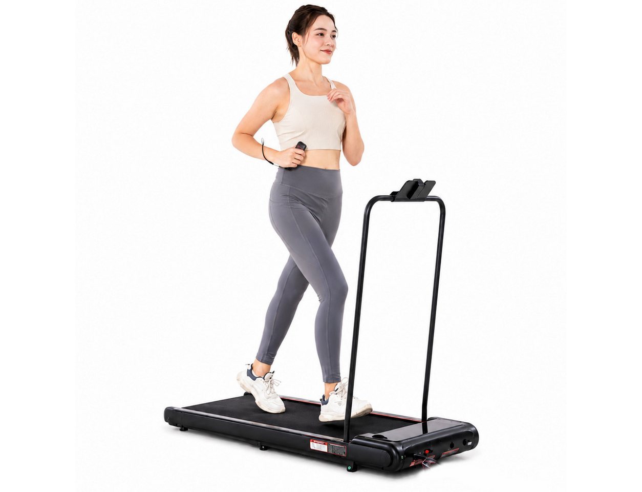 LIKESPORTING Laufband Walking Pad 1–6 km/h, 440W, 3 Steigungsstufen 3/6/9 %, abnehmbarer Handlauf, Fernbedienung, LED-Display,bis 100 kg Bild 4