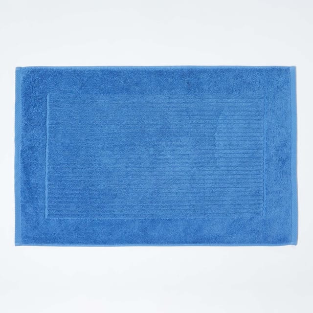 HOMESCAPES Imperial Badematte 100% Baumwolle, azurblau