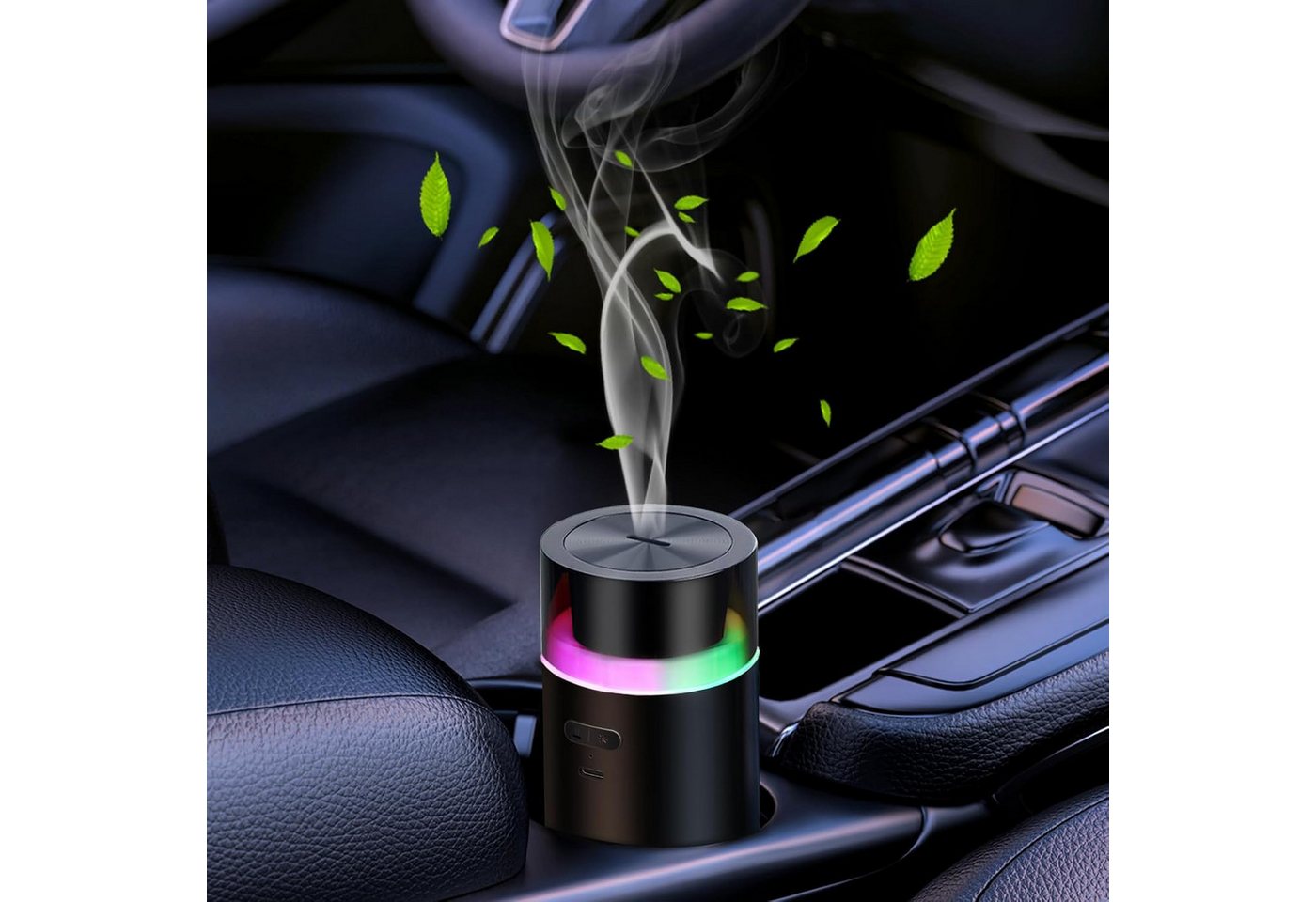 Fyrove Luftbefeuchter Aroma Diffuser Ätherisches Öl Diffuser mit 3000mAh für ätherische Öle, Ätherisches Öl Diffuser, kabelloser Duft Diffusor für Auto & Zuhause