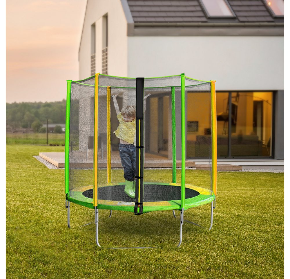 JEOBEST Gartentrampolin Outdoor Trampolin mit Sicherheitsnetz, Ø 150 cm, mit Sicherheitsnetz, Schutzpolster, belastbar bis 60 kg