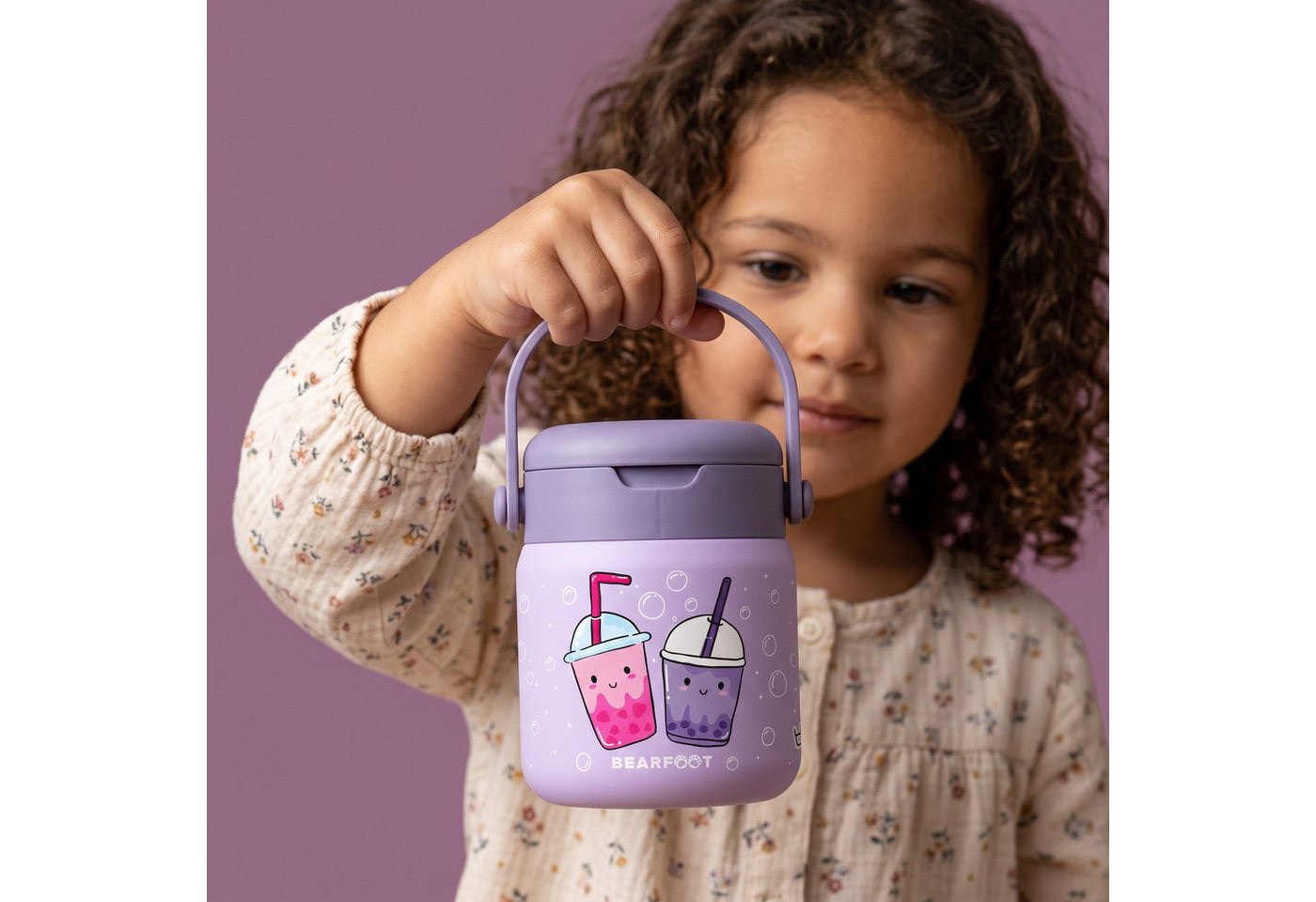 BEARFOOT Trinkflasche Thermobehälter Kinder Edelstahl - Bubble Tea lila, Thermobehälter, auslaufsicher, Edelstahl, Food jar, BPA-frei Bild 5