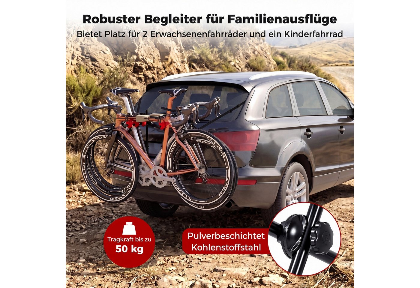 COSTWAY Heckfahrradträger, Kofferraum Fahrradträger klappbar für 3 Fahrräder