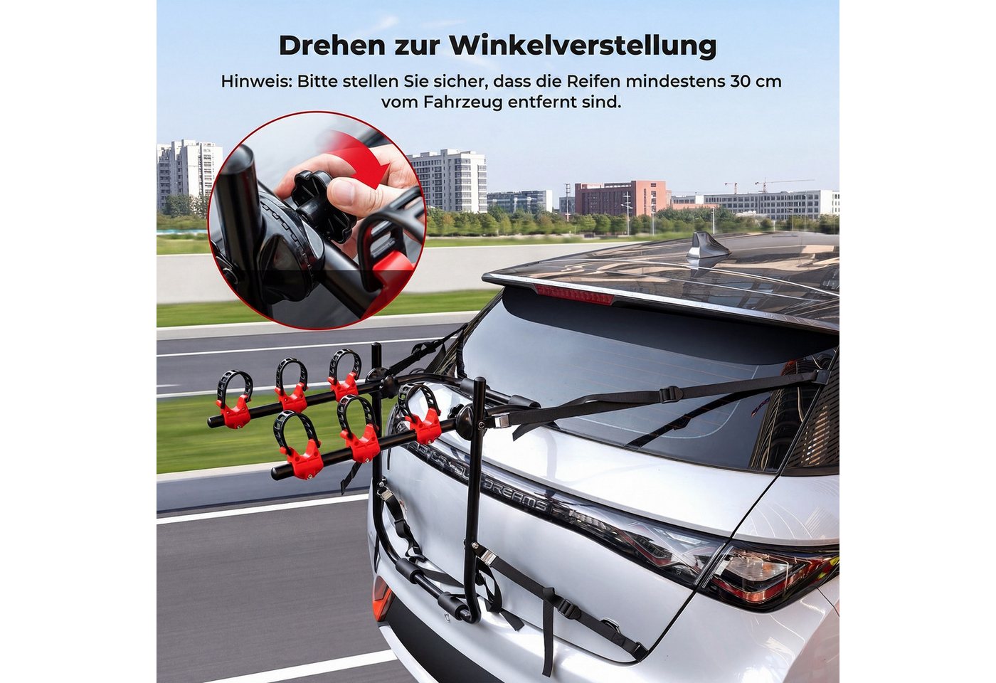 COSTWAY Heckfahrradträger, Kofferraum Fahrradträger klappbar für 3 Fahrräder Bild 5