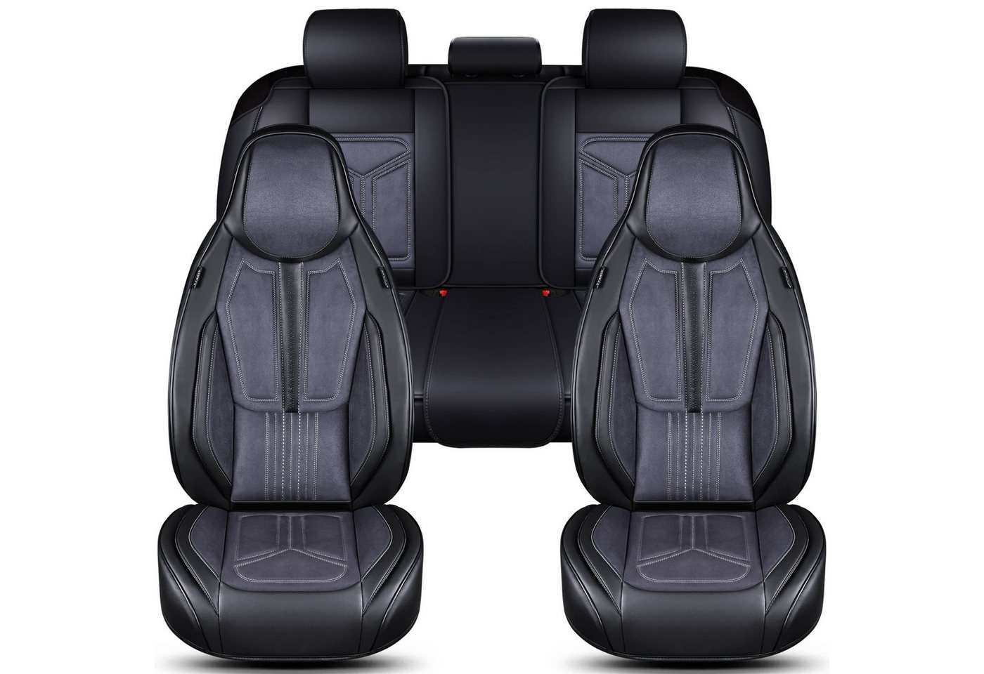 BREMER SITZBEZÜGE Autositzbezug für VW Passat Bj 2008-16 (FS1), Set, 2-tlg., Komplettset Vorne und Hinten, in Schwarz/Grau Bild 4