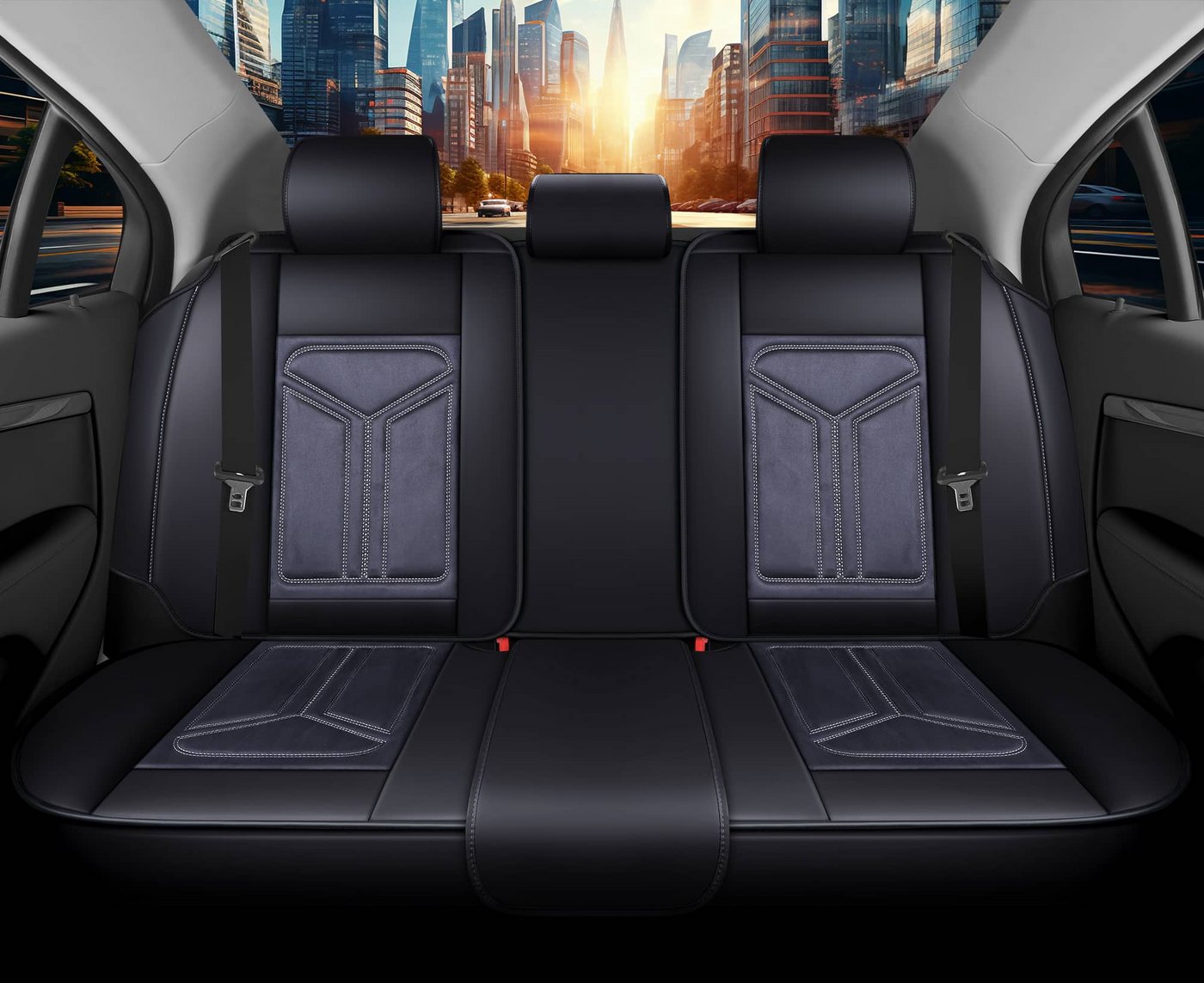 BREMER SITZBEZÜGE Autositzbezug für VW Passat Bj 2008-16 (FS1), Set, 2-tlg., Komplettset Vorne und Hinten, in Schwarz/Grau Bild 5
