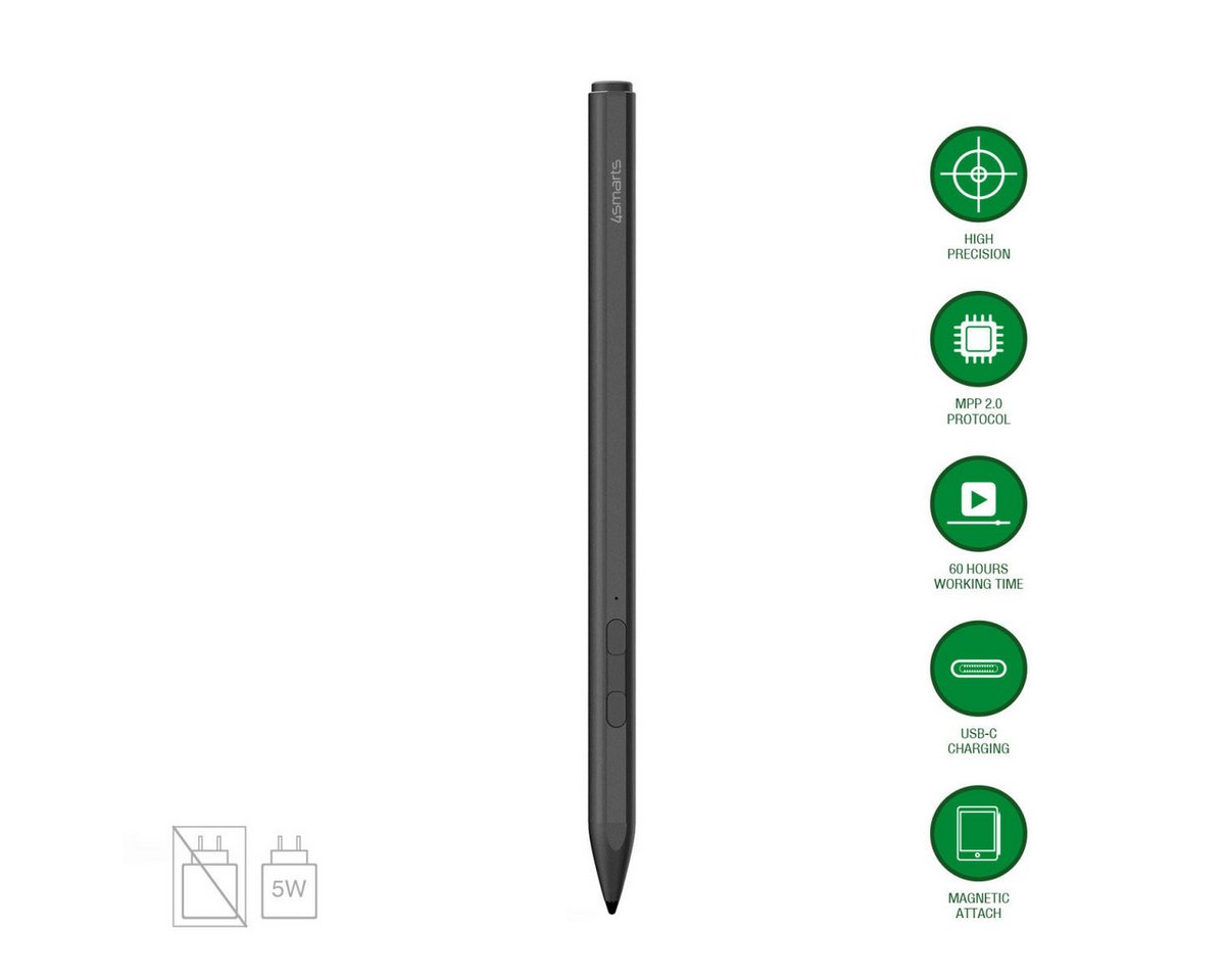 4smarts Eingabestift 4smarts Aktiver Eingabestift MPP für Surface, schw