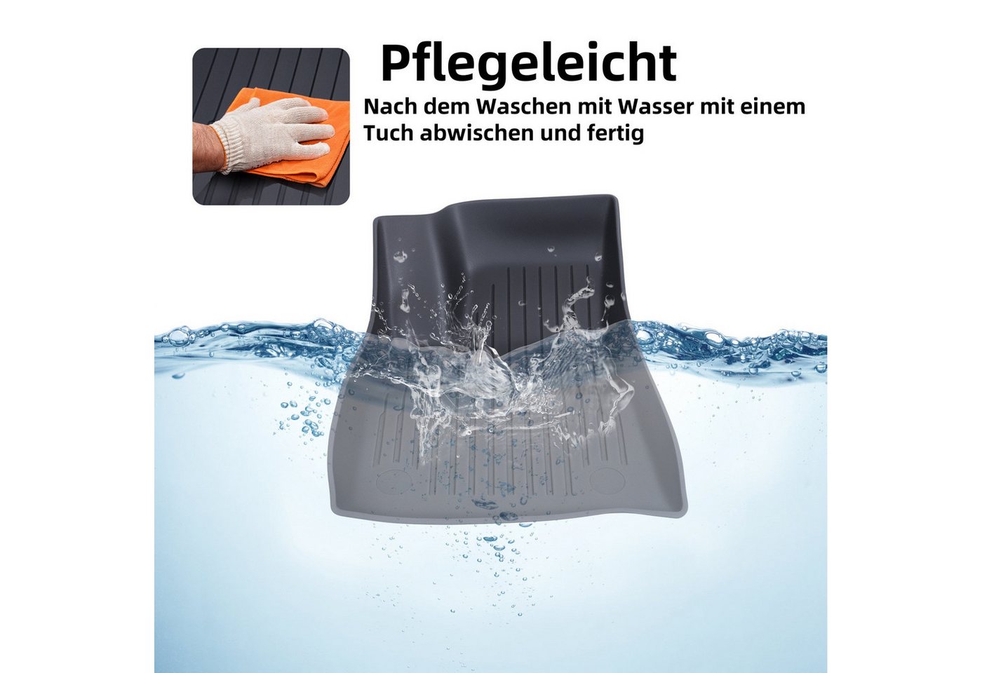 Rutaqian Auto-Fußmatte Geeignet für 2024 Tesla Model 3 TPE Fußpolster 6-teiliges Set Bild 2