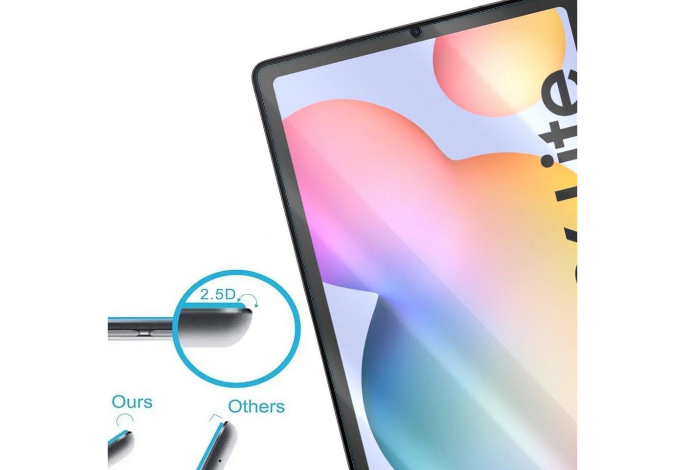 Numerva Schutzfolie Panzer Folie für Samsung Galaxy Tab A8 10.5 2021, (Schutzfolie, 1x Schutzfolie 2x Reinigungstücher), Tablet Display Schutzglas Folie Echt Glas Folie 9H Bild 2