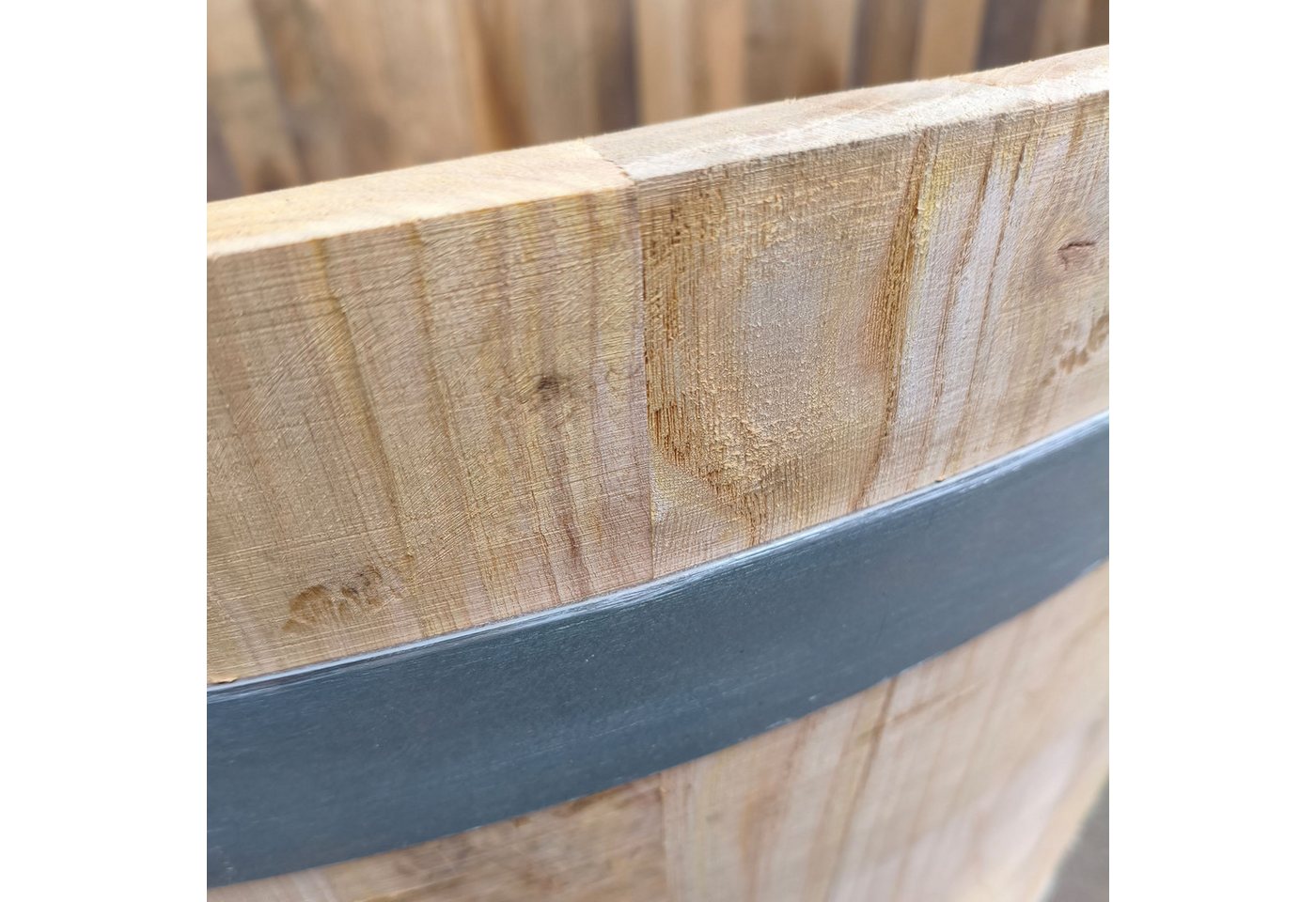Temesso Badebottich D100 cm Badefass aus Kastanienholz, neu gefertigt: 65 cm Höhe, für 2 Personen