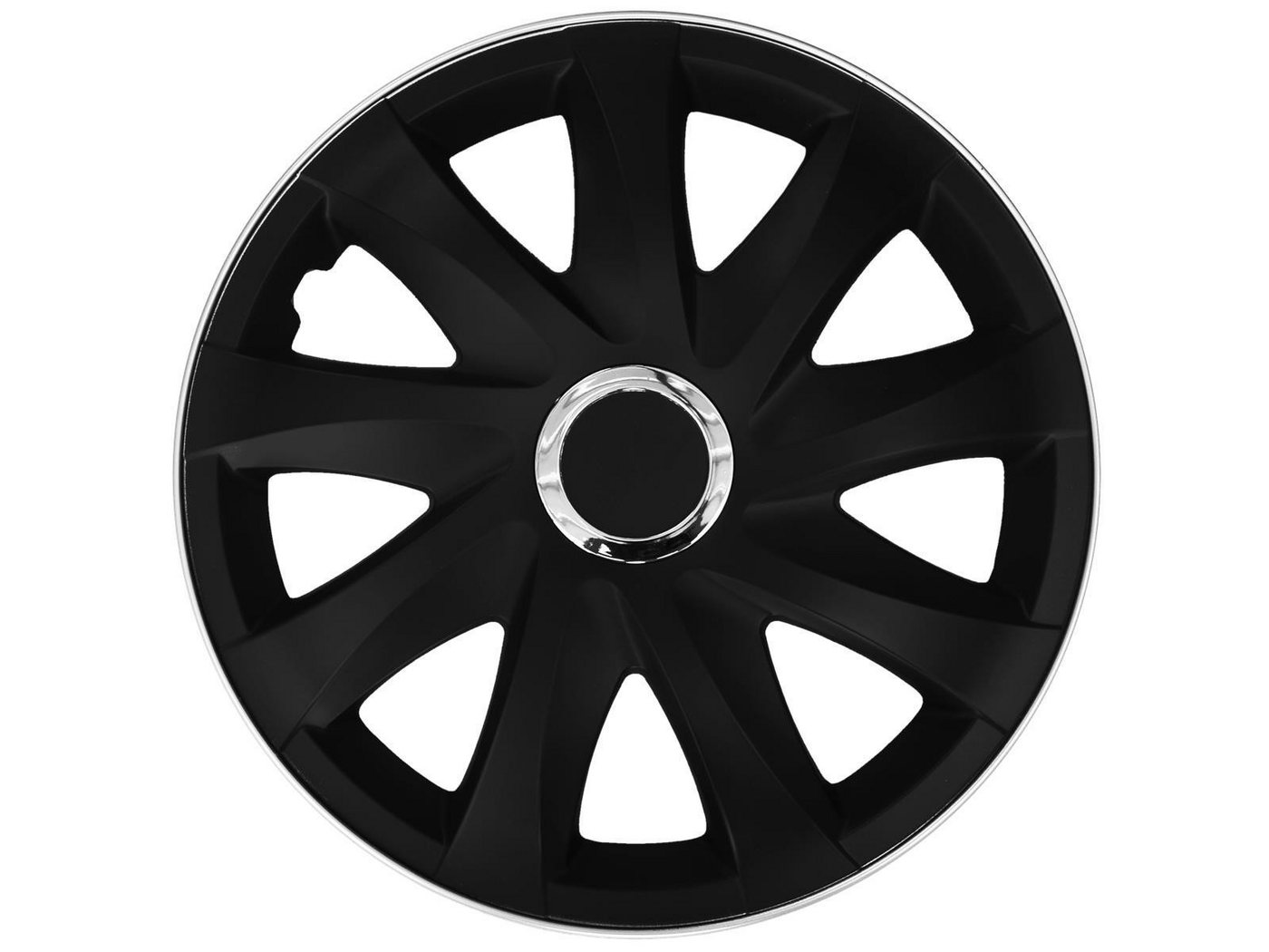 NRM Radkappe DRIFT 15 Zoll in Schwarz Matt, 15 in Zoll, (4-St) Radzierblenden für Stahlfelgen Radkappen Satz 4er Set 15