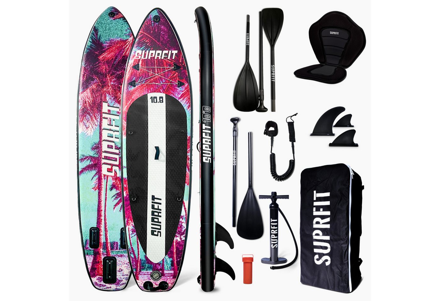 SF SUPRFIT Inflatable SUP-Board Suprfit Stand-Up Paddling Board Miami Mint, Allround, Tourin, Komplettset - kein zusätzliches Zubehör nötig + Kajak Paddel und Sitz Bild 3