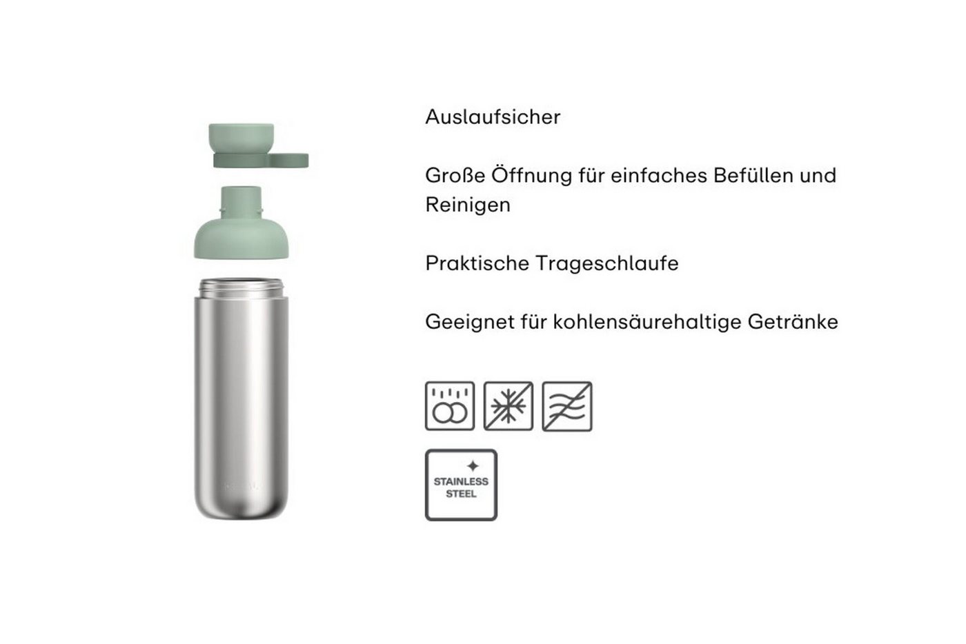 Mepal Trinkflasche Mepal Vita 900 ml Trinkflasche Edelstahl - Vivid mauve Bild 2