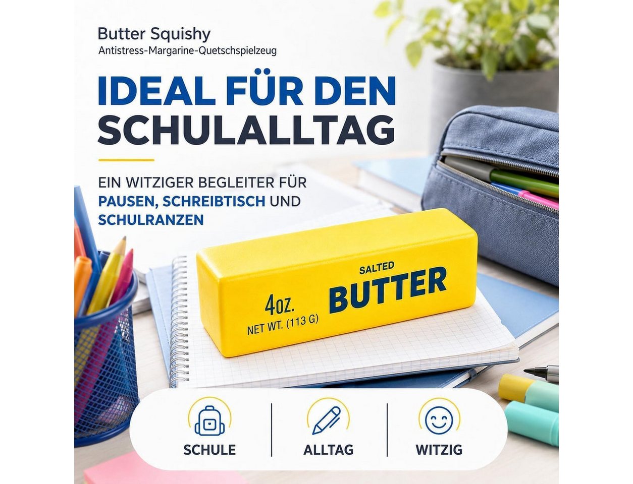 TK Gruppe Anti-Stress-Ball Butter Squishy - Antistress Margarine Quetsch Ablenkung Büro