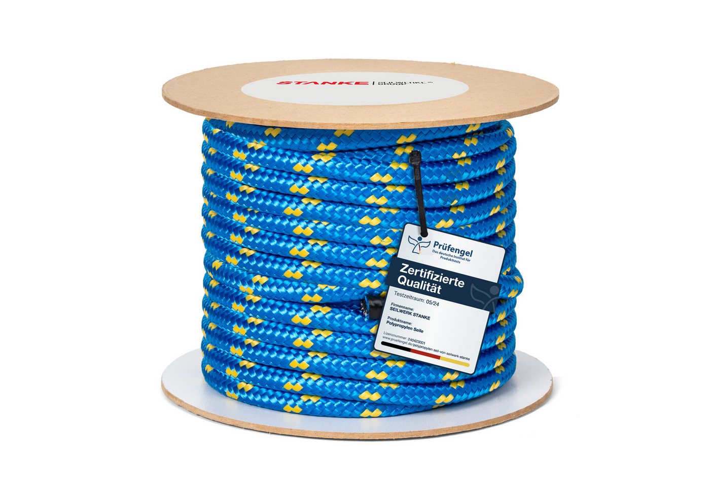STANKE Seil Polypropylenseil 2 mm - 1 m Blau-Gelb Seil für Garten, Balkon, Dicke Schnur für Transport, Bauwesen, Segelzubehör PP Seil Bild 5