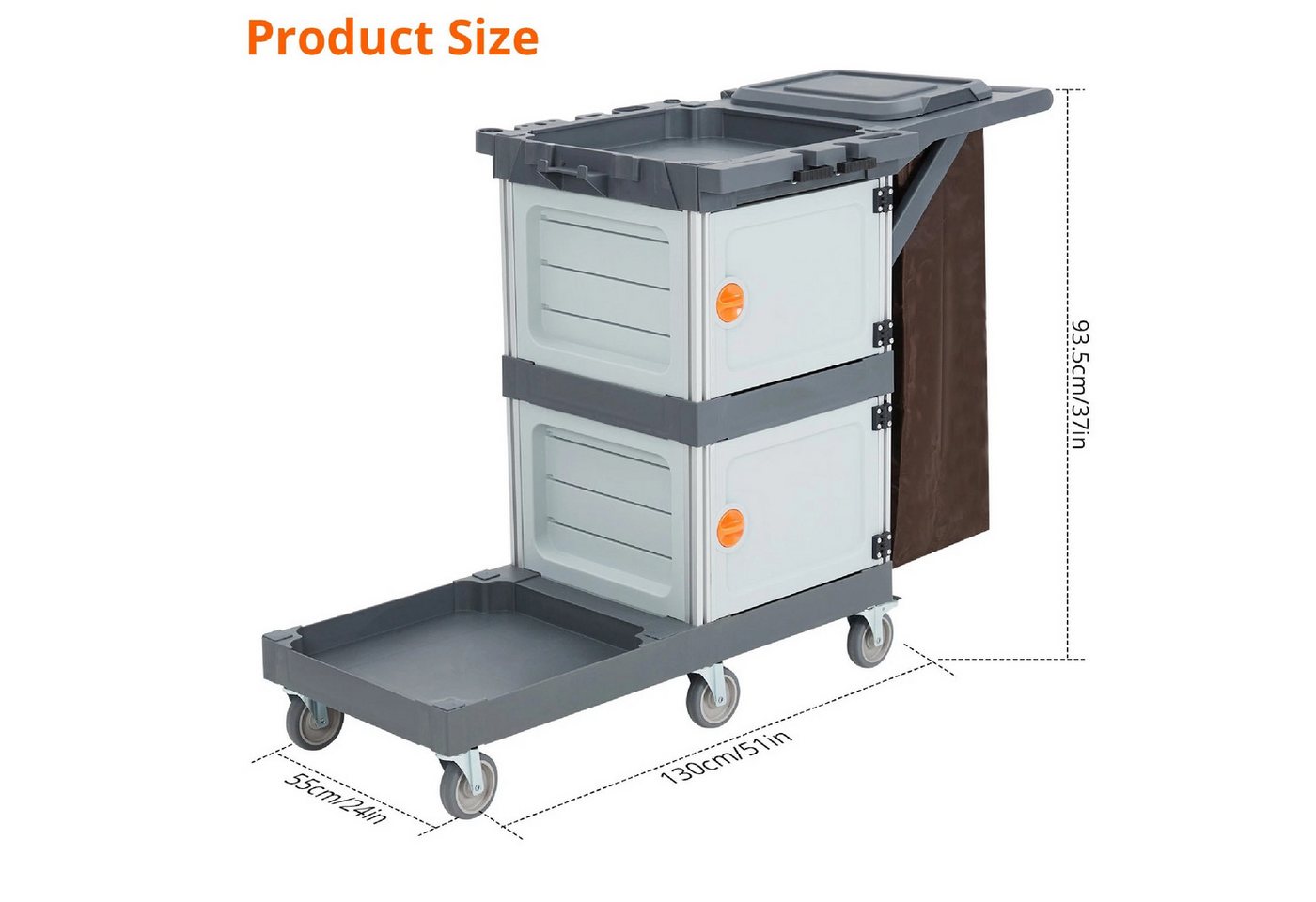 GarveeMore Putzwagen, (3-stufiger, 1-St., mit 30-Gallonen-Beutel), 200 lb Tragkraft Bild 2