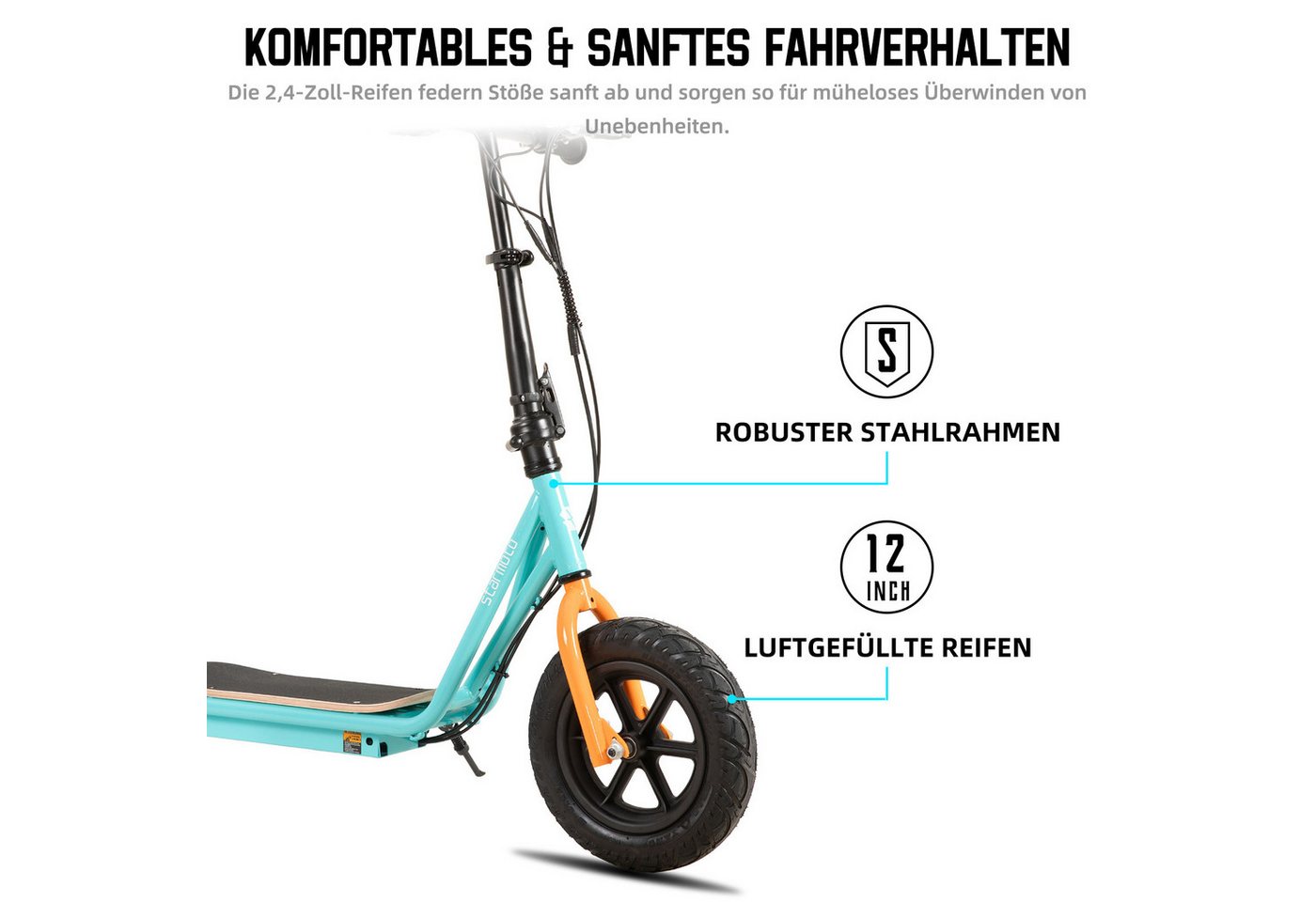 HILAND E-Scooter Faltbarer Kinder‑Elektroroller, 250W‑Motor, 5‑12 Jahre, Daumengashebel, 22 km/h