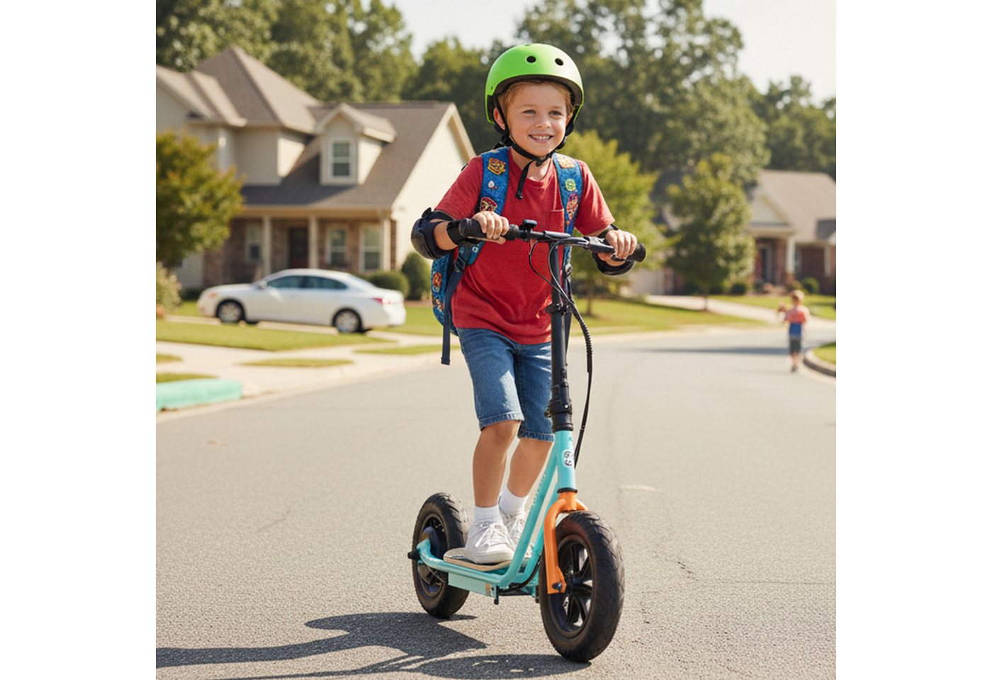 HILAND E-Scooter Faltbarer Kinder‑Elektroroller, 250W‑Motor, 5‑12 Jahre, Daumengashebel, 22 km/h Bild 3