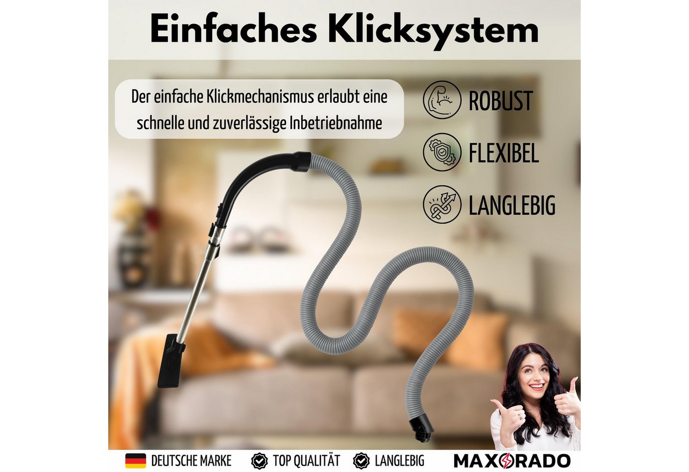 Maxorado Staubsaugerdüsen-Set Rohr Staubsauger Bodendüse Schlauch Griff für Miele S8 S8000 C3 SBD, Zubehör für Miele PowerLine Silence Ersatzteile Kombidüse, S8340 S8390 83790 C3 EcoLine Cat&Dog Bild 2