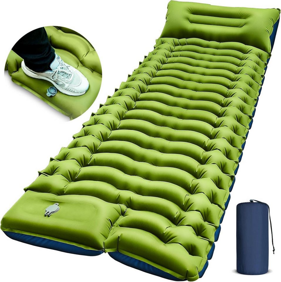 Fyrove Isomatte Camping, Ultraleicht Camping Luftmatratze mit Fußpumpe & Kissen, (Aufblasbare Matratze Kompakte und Leichte, Campingmatte für Wandern Strand Outdoor), Trekking, Reisen und Strand Bild 5