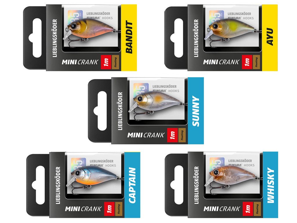 Lieblingsköder Kunstköder Mini Crank Set - Lieblingsköder - 5 er Set - Klares Wasser, (Klares Wasser, 5-St. Mini Crank Klar), Effektiver Lauf, Exzellente Verarbeitung Bild 2