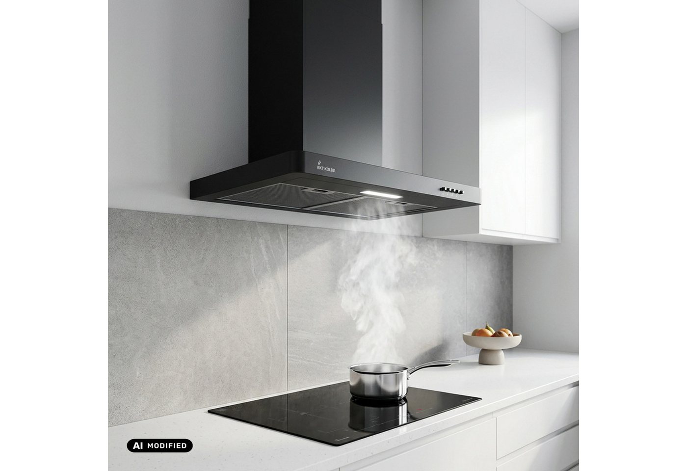 KKT KOLBE Wandhaube Dunstabzugshaube 60cm DELTA350S 60cm / Schwarz / Wandhaube / Abzugshaube / Druckknopf / 3 Stufen / LED Bild 3