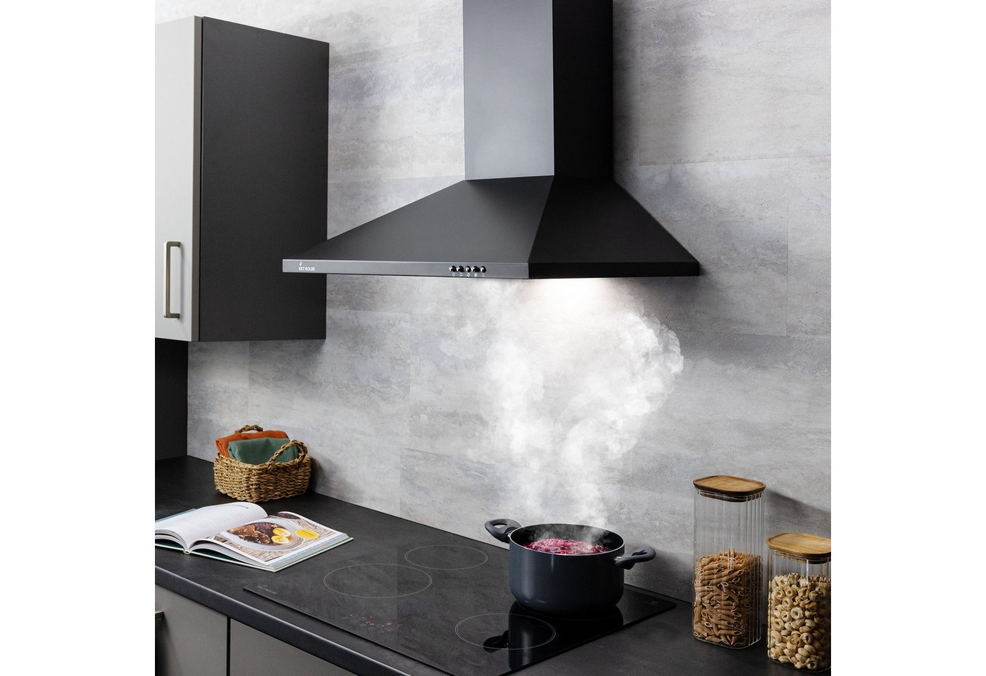 KKT KOLBE Wandhaube Dunstabzugshaube 60cm PLUS350S Wandhaube / Abzugshaube / Abluft / Umluft / Schwarz / LED Bild 3