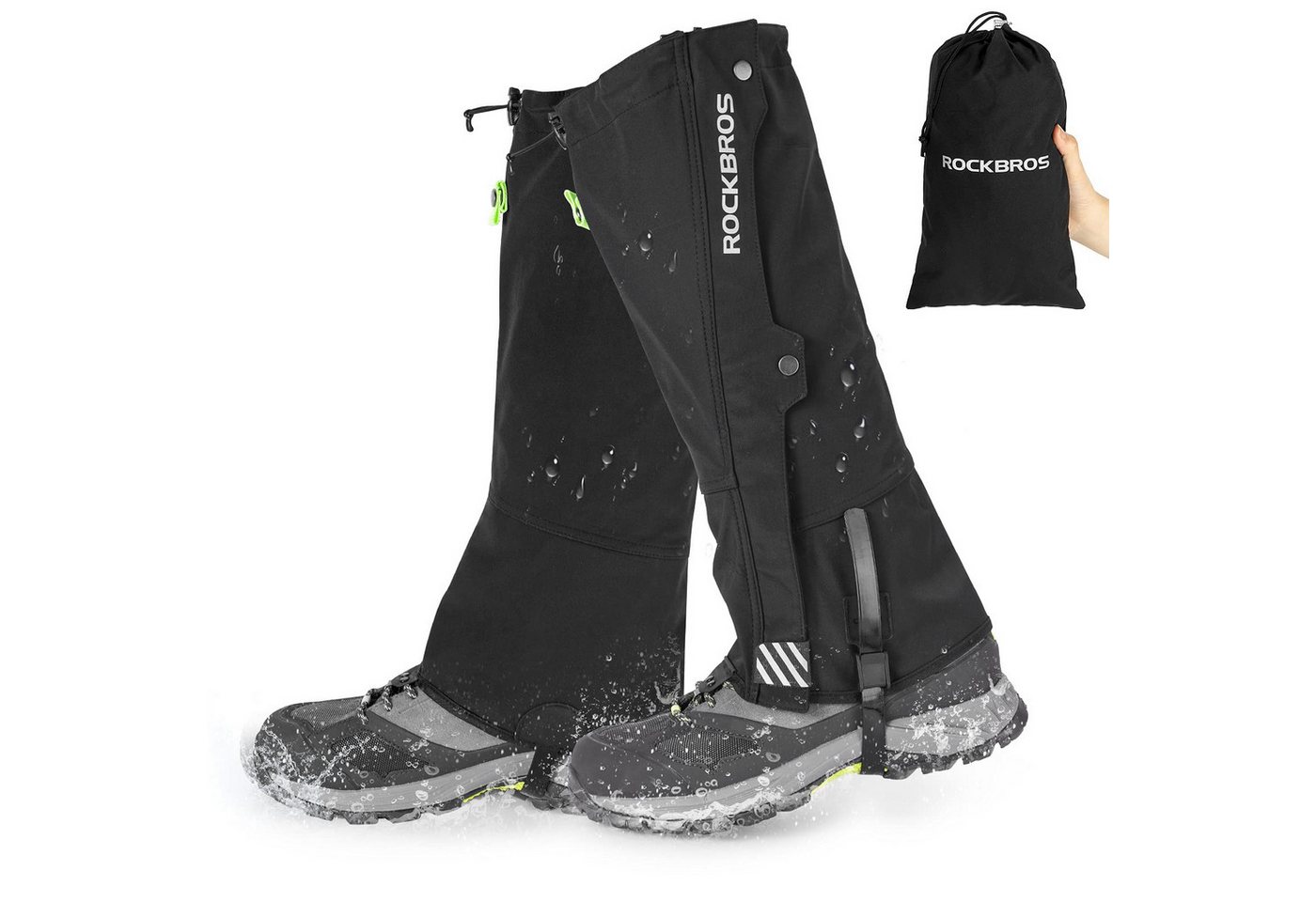 ROCKBROS Gamaschen Gamaschen Wasserdicht Warm Regengamaschen Schnee Gaiters zum Outdoor, Abriebfest, wasser- und winddicht Bild 4