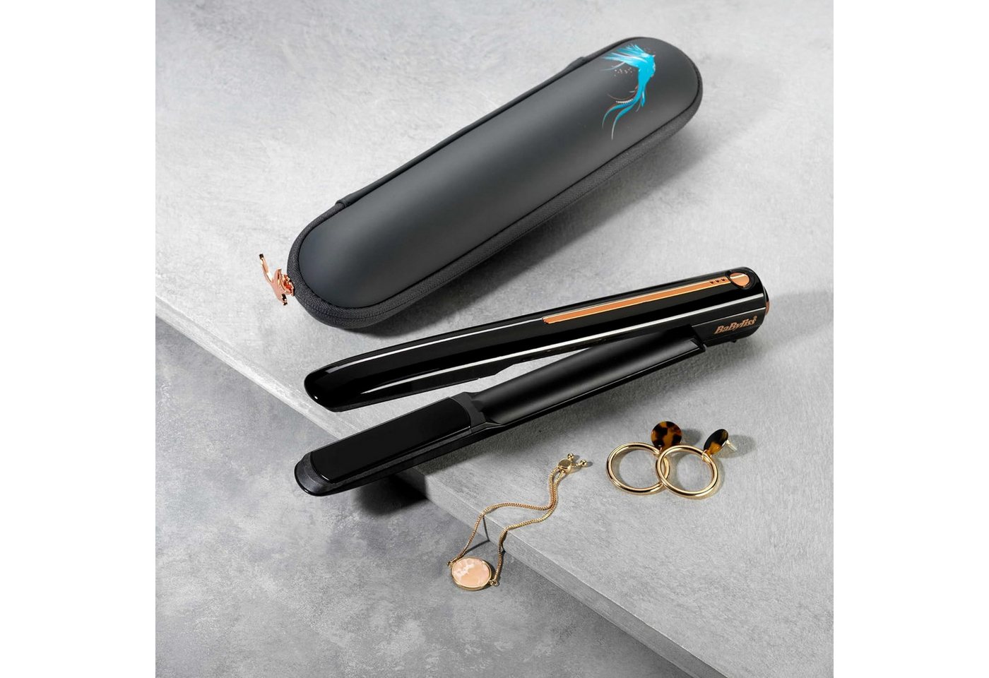 BaByliss Glätteisen kabelloses Glätteisen mit Keramik-Heizplatten, 3 Temperaturstufen, Reisetauglich Bild 4