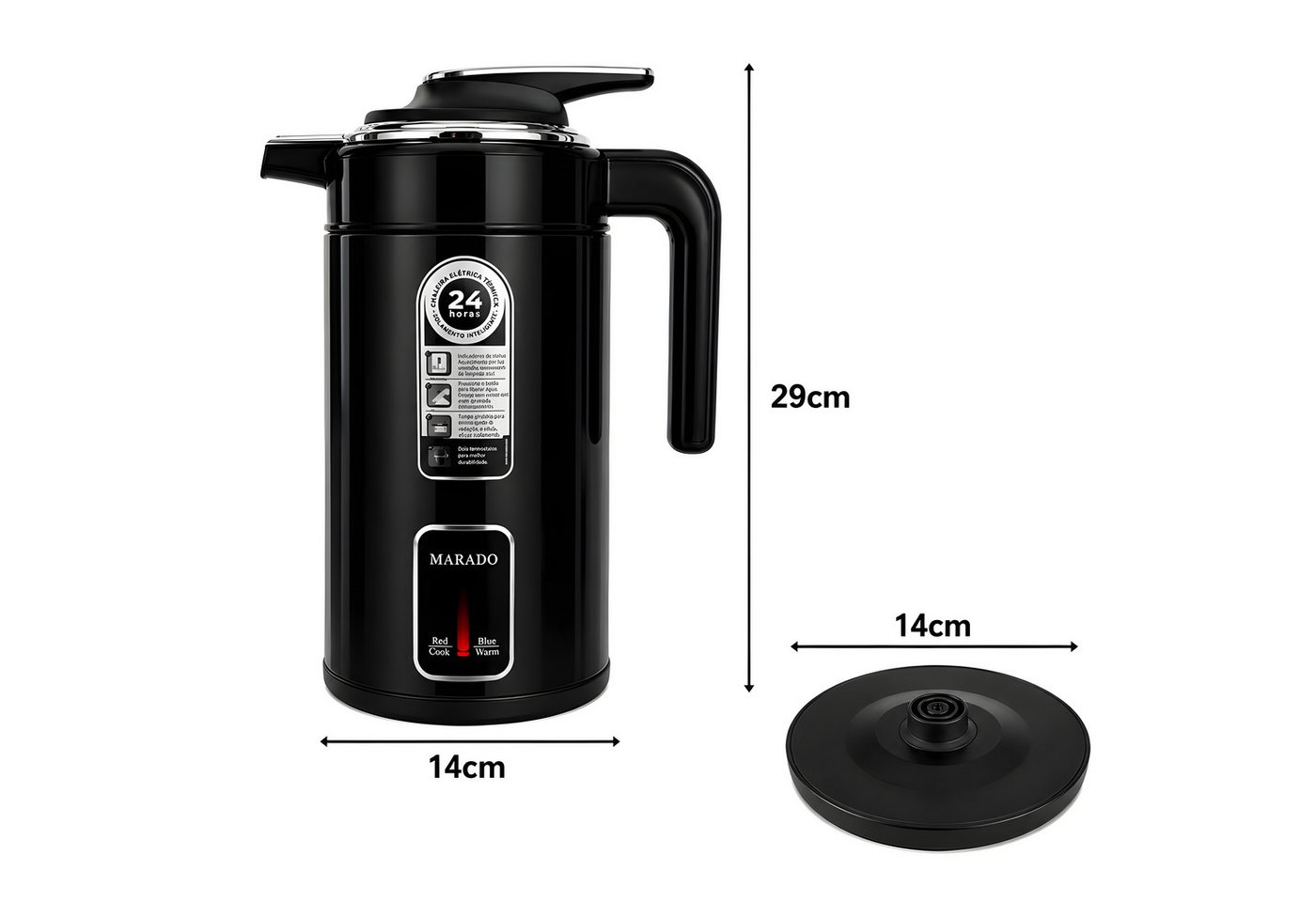 VERK GROUP Wasserkocher Kabelloser Wasserkocher mit integrierter Thermoskanne, 1,7 l, 1500 W, 1,7l, 1500 W, automatische Abschaltung Bild 5
