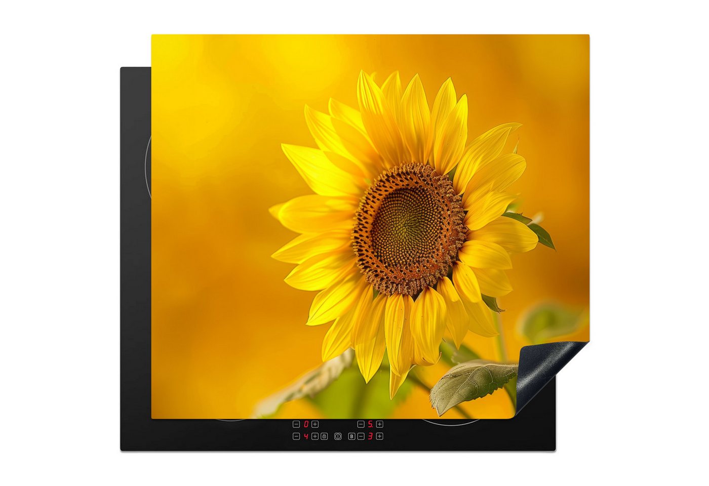 MuchoWow Herd-Abdeckplatte Sonnenblume - Blume - Gelb, Vinyl, (1 tlg), Ceranfeldabdeckung Küche, Herdabdeckplatte Einteilig, 59x51 cm Bild 5