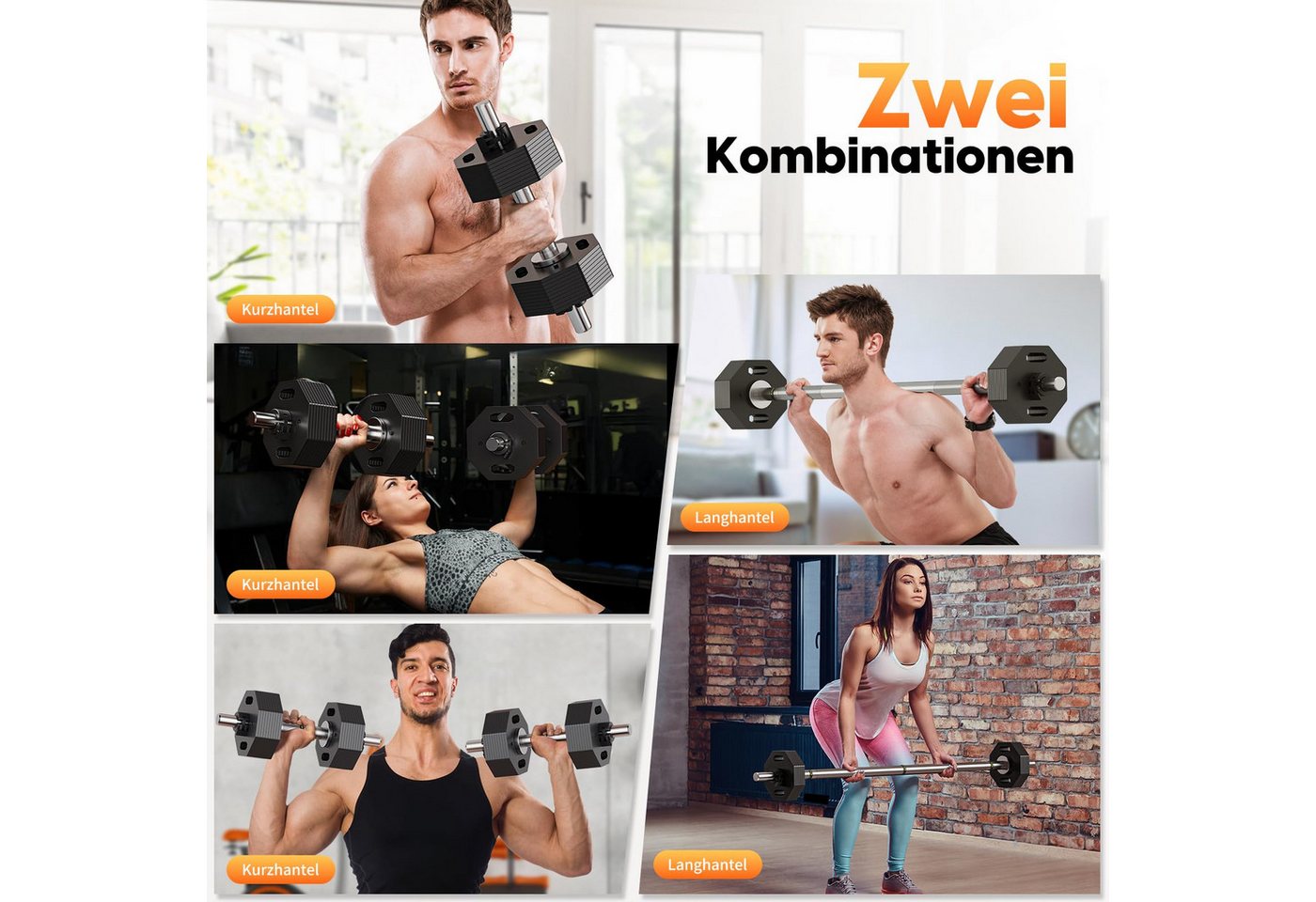 ToteBox Hantel Verstellbare 28kg Hantel, 1 Stück Massivstahl kompakt mit Hantelstange Bild 3