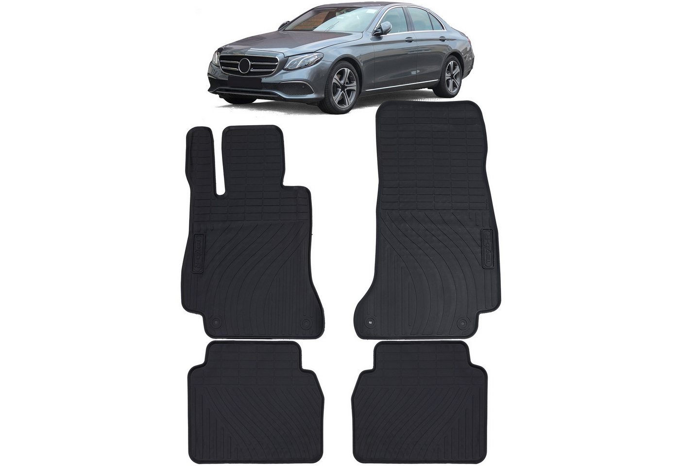 Tenzo-R Passform-Fußmatten Auto Gummi Fußmatten Schwarz Premium Set für Mercedes E Klasse W213 S2 Bild 4