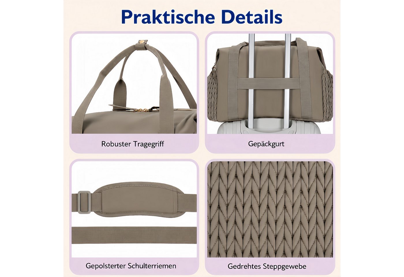 ibettertec Wickeltasche geräumige Reise-Wickeltasche, Wickeltasche, (Kliniktasche für die Geburt, Babytasche mit Schnulleretui) Bild 4