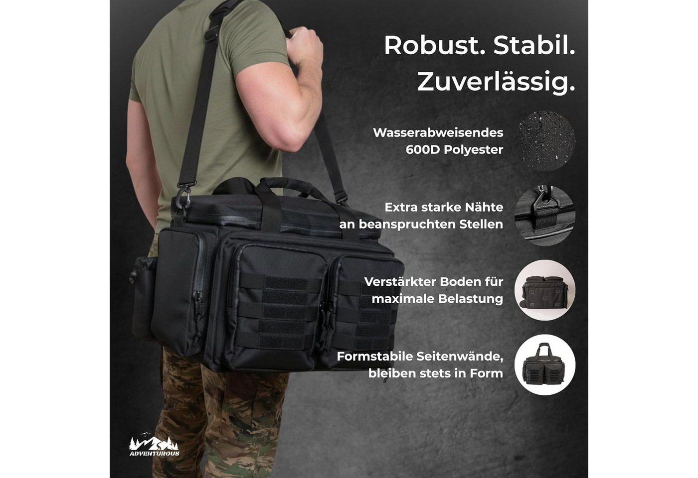 BURI Sporttasche Range Bag Waffentasche Kurzwaffen Pistolentasche Schießsport Tasche