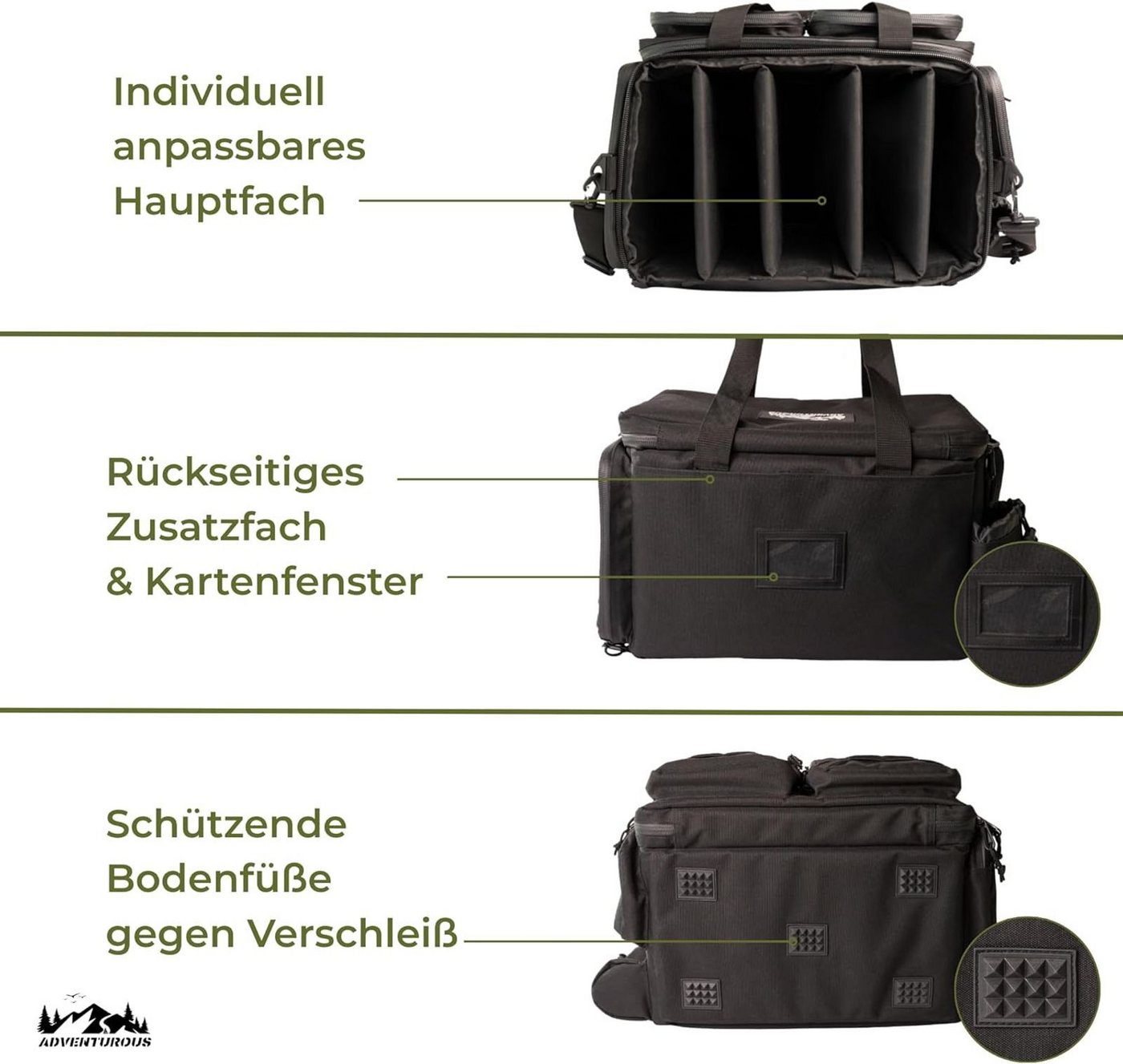 BURI Sporttasche Range Bag Waffentasche Kurzwaffen Pistolentasche Schießsport Tasche Bild 2