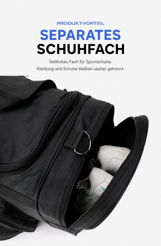 OYLCDI Reisetasche Große Sporttasche,80L Fitnesstasche Reisetasche 72 × 30 × 36 cm (mit Schuhfach,mit viel Stauraum, Trainingstasche für Damen und Herren, abnehmbarer Schultergurt für Reise, Sport, Geschäftsreise) Bild 2