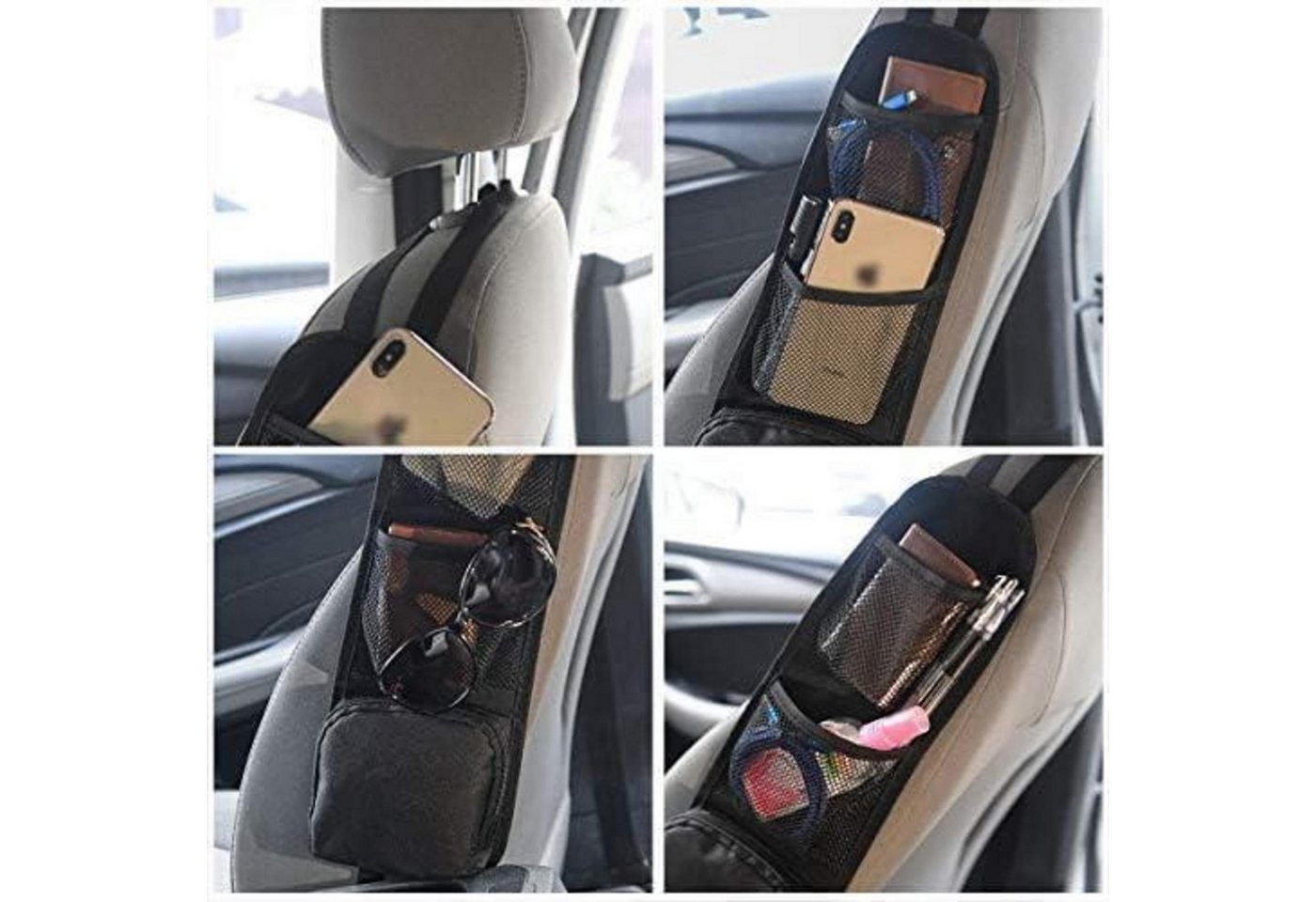 LuxusKollektion Aufbewahrungstasche Auto Organizer Autositz Seitenorganisator Netztaschen 2 Stücke