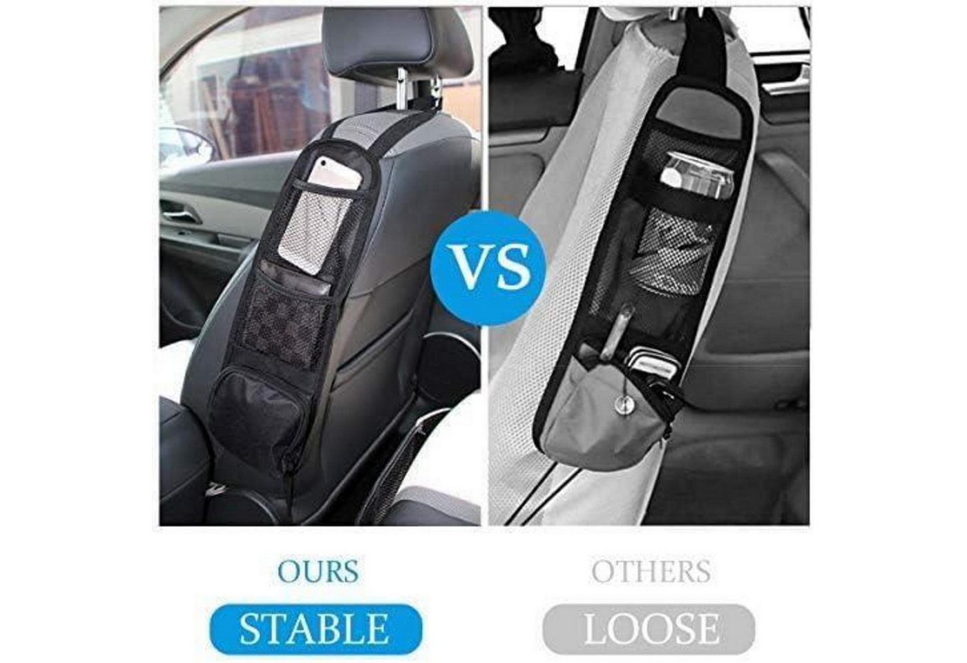 LuxusKollektion Aufbewahrungstasche Auto Organizer Autositz Seitenorganisator Netztaschen 2 Stücke Bild 3