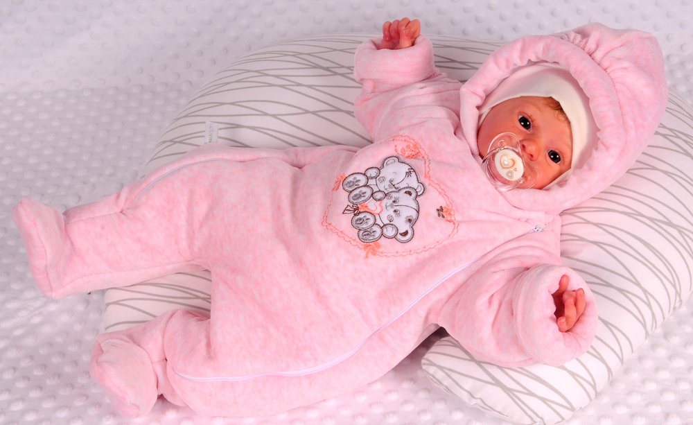 La Bortini Schneeoverall Baby Wagenanzug Nickioverall Overall Schneeanzug mit Bären kuschelig weich