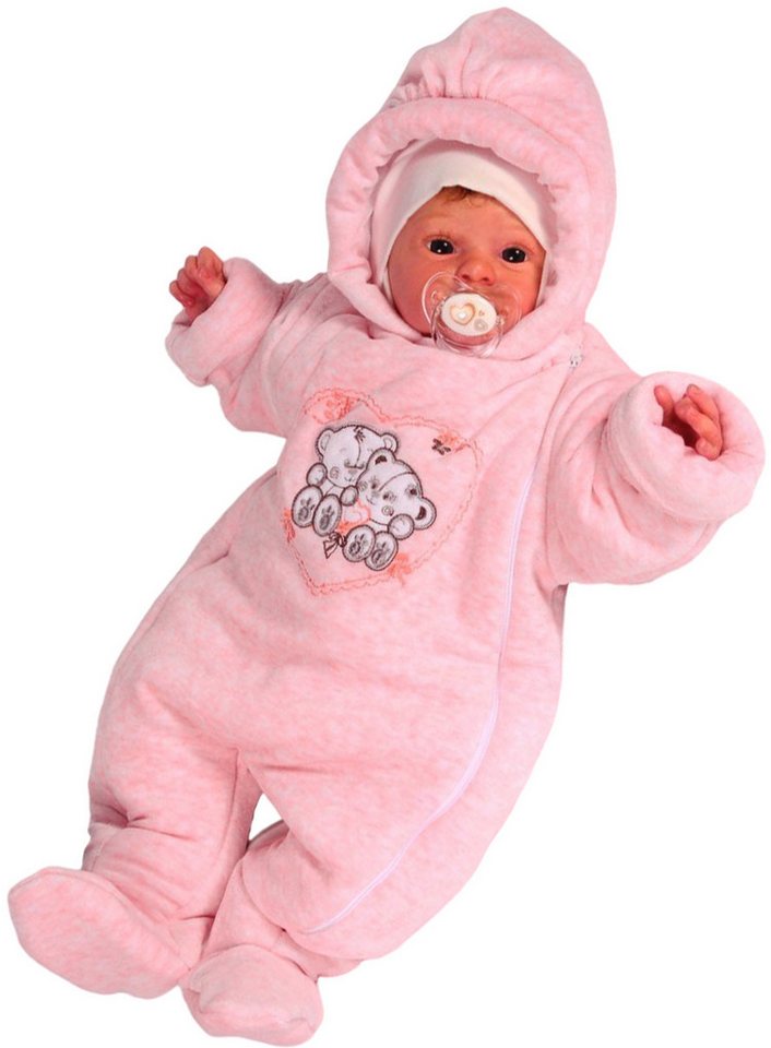 La Bortini Schneeoverall Baby Wagenanzug Nickioverall Overall Schneeanzug mit Bären kuschelig weich Bild 2