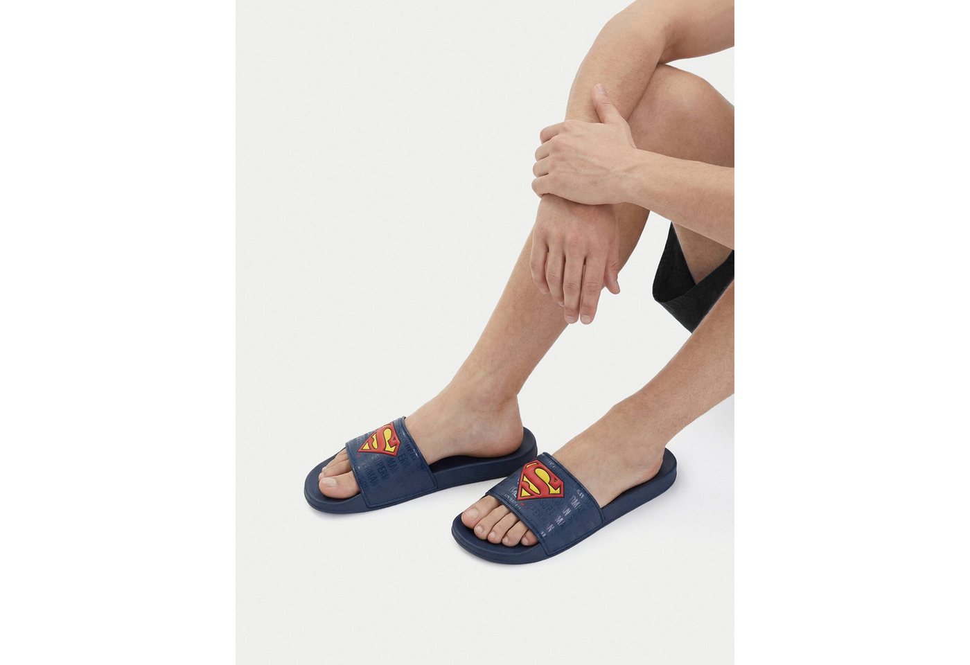 Superman Superman Herren-Flip-Flops in Marineblau Badepantolette Bild 2