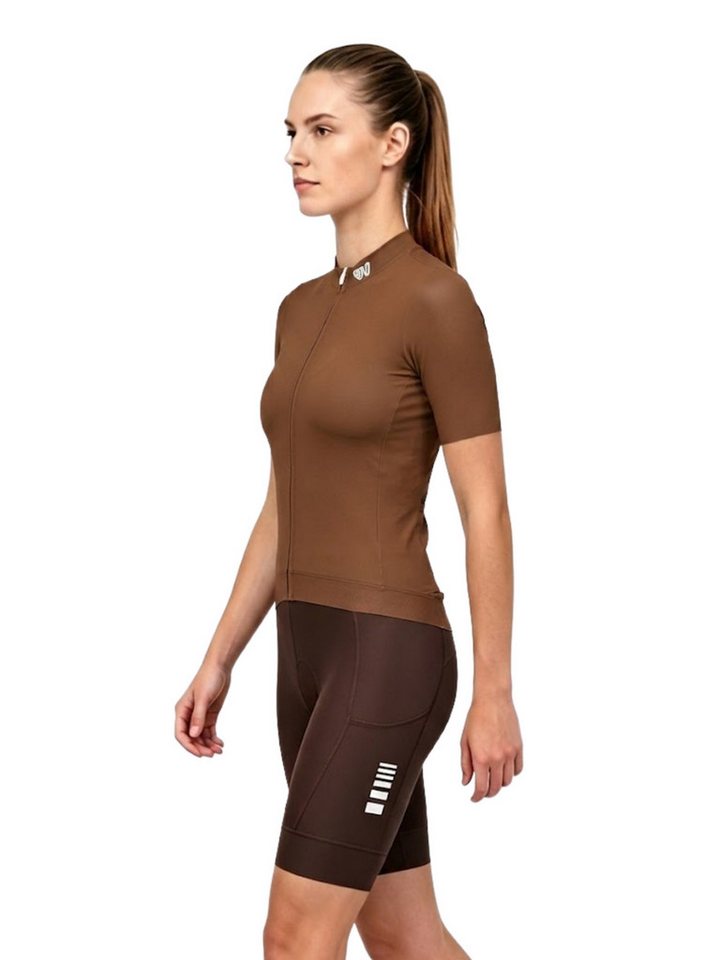 Wulibike Radtrikot Damen Radsport-Set All-Road 3D Slim Fit, Fahrradbekleidungsset (2-tlg) Kurzarm-Fahrradtrikot und High-Waist Trägerhose Bild 3